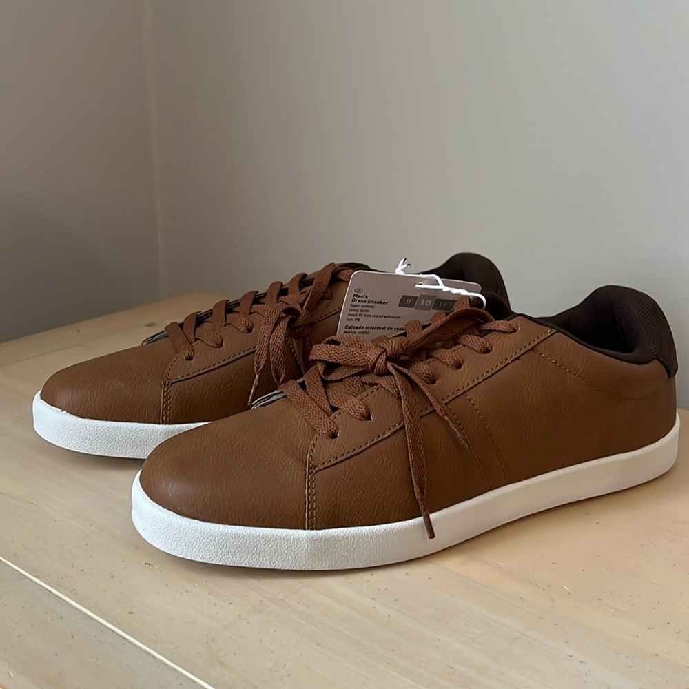 Royal Class Men's Dress Sneaker Sz 10 Vegan Leather Casual Brown Lace Up Casual